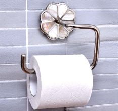 Silver Brass Mother Of Pearl Toilet Paper Holder